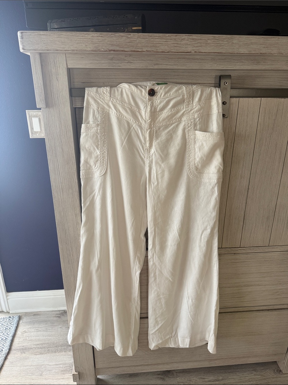 Anthropologie White Wide Leg Pants